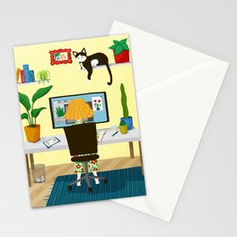 Cozy Home Office Stationery Card