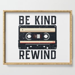 Be Kind Rewind Cassette Tape Retro Funny Serving Tray