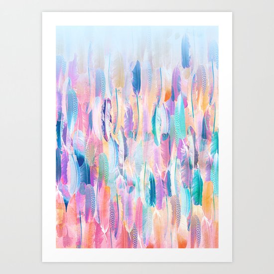 Candy Feathers Art Print