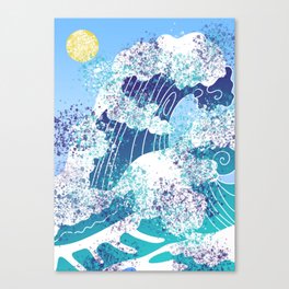 Surfing waves Canvas Print