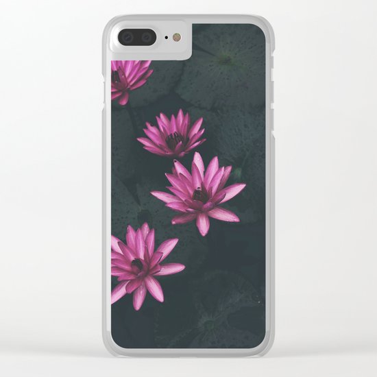 pink and black Clear iPhone Case