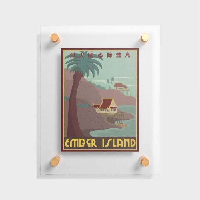 Ember Island Travel Poster Floating Acrylic Print