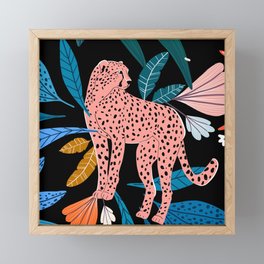 Cheetah jungle/tropical print Framed Mini Art Print