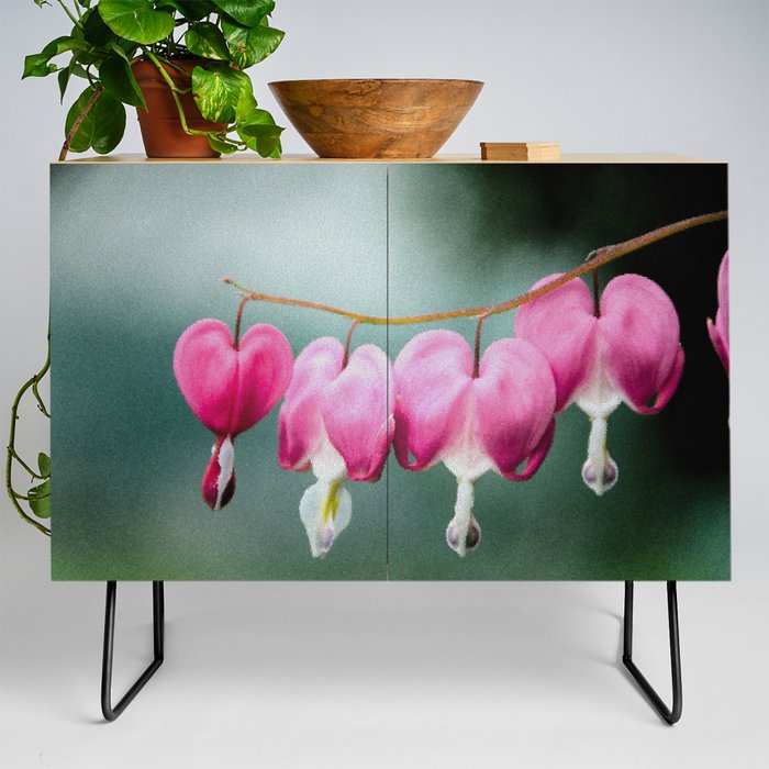Be Still My Bleeding Heart Stained Glass Illustration Credenza
