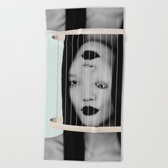 trapped in myself Beach Towel