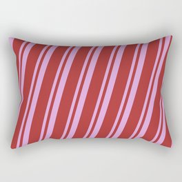 [ Thumbnail: Plum & Brown Colored Striped/Lined Pattern Rectangular Pillow ]