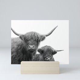 Highland Cows Black & White #1 #wall #art #society6 Mini Art Print