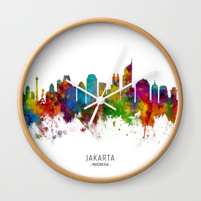 Jakarta Skyline Indonesia Wall Clock