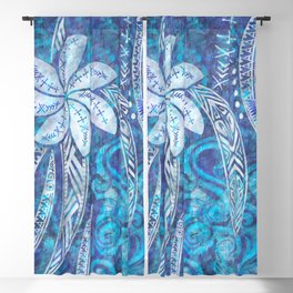 SAMOAN Decor - Hawaiian Decor - Cool Blue Breeze Blackout Curtain
