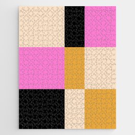 Shapes 15 | Pink Black Mustard Jigsaw Puzzle