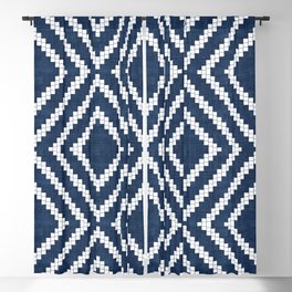 Loom in Navy Blue Blackout Curtain