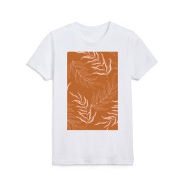 Burnt Orange Botanical Pattern Kids T Shirt
