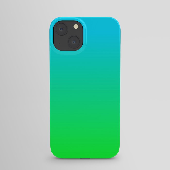 Neon Blue & Green Gradient  iPhone Case