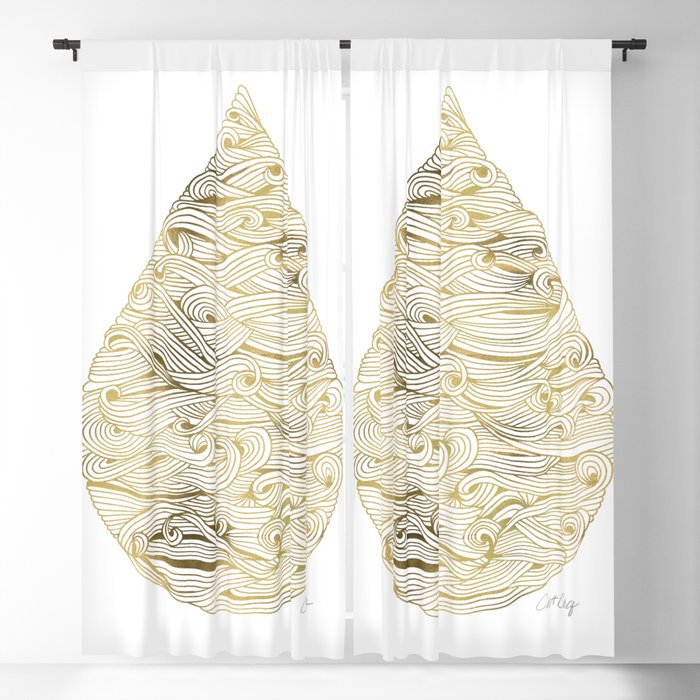 Water Drip – Gold Blackout Curtain