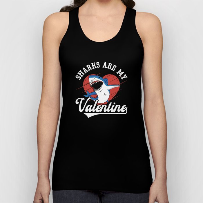 Sharks Are My Valentine Freediving Dive Freediver Tank Top