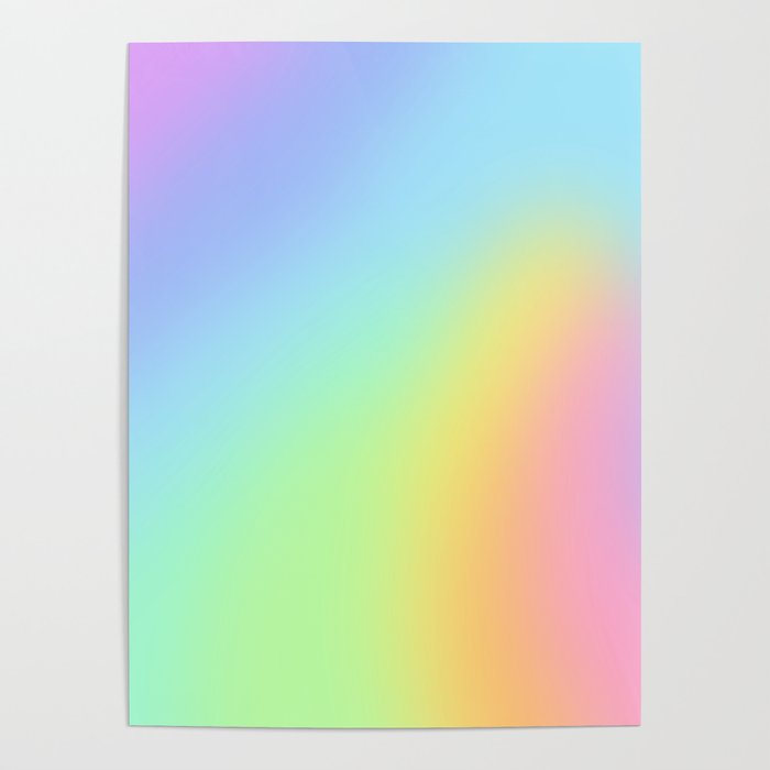 Pretty Pastel Rainbow Blur Poster