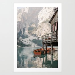 lago di braies dolomites italy | Travel Photography Art Print