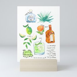 Classic Margarita Cocktail Recipe Mini Art Print