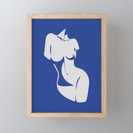 Curvalicious in blue Framed Mini Art Print