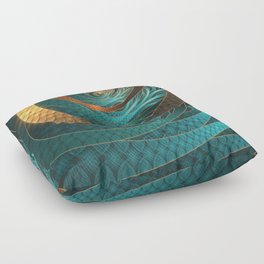 Beautiful Corded Leather Turquoise Fractal Bangles Floor Pillow