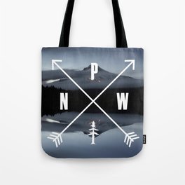 PNW Pacific Northwest Compass - Mt Hood Adventure Tote Bag