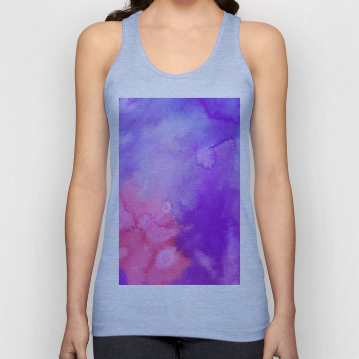 Pink blue violet abstract hand painted watercolor pattern Tank Top