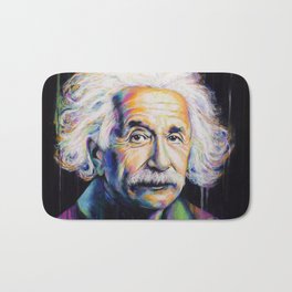 Albert Einstein Bath Mat | Relativity, Genius, Alberteinstein, Physicist, Painting, Acrylic, Famous, Curated, Portrait, Einstein 