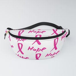 Vector watercolor pink ribbon - breast cancer awareness symbol Fanny Pack