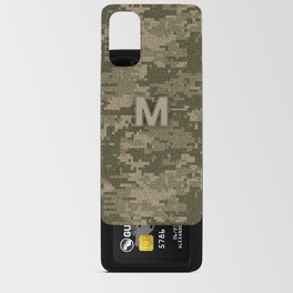 Personalized M Letter on Green Military Camouflage Army Design, Veterans Day Gift / Valentine Gift / Military Anniversary Gift / Army Birthday Gift  Android Card Case