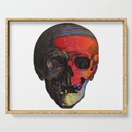 Colorful skull illustration, retro design  Serving Tray