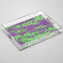 Green and Purple Mermaid Scales Acrylic Tray