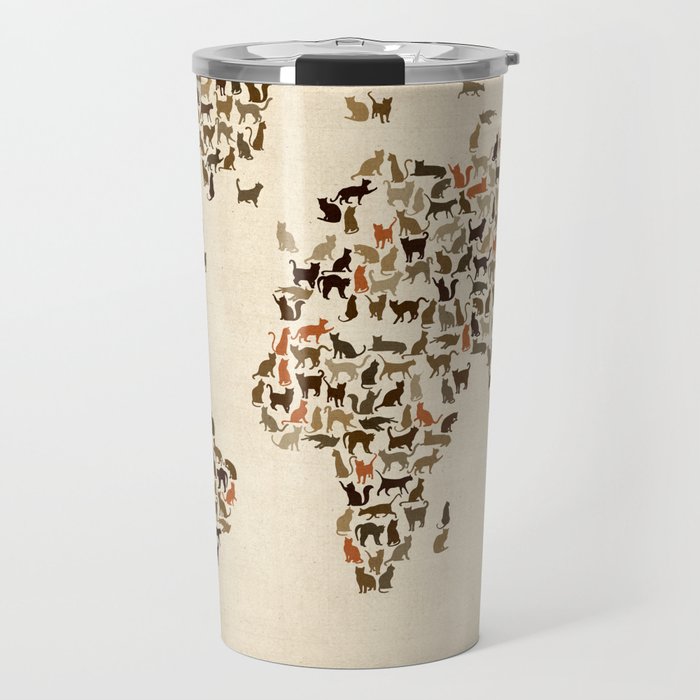 Cats Map of the World Map Travel Mug