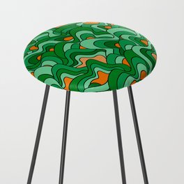 Abstract pattern - orange and green. Counter Stool