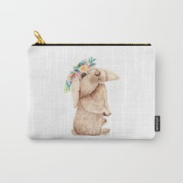 Pretty Floral Garland Bunny Carry-All Pouch