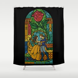Beauty and The Beast - Stained Glass Shower Curtain