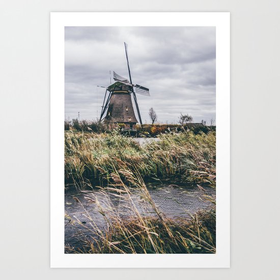 Kinderdijk Windmill Art Print