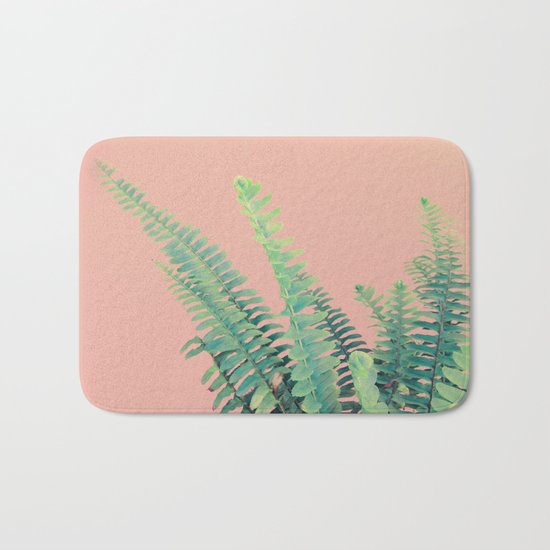 Ferns on Blush Bath Mat