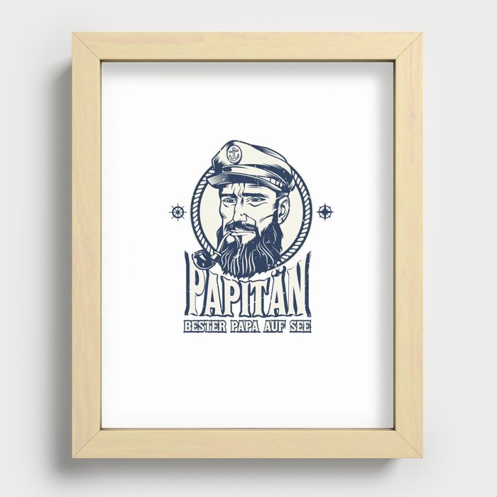 Papitän Captain Papa German Recessed Framed Print