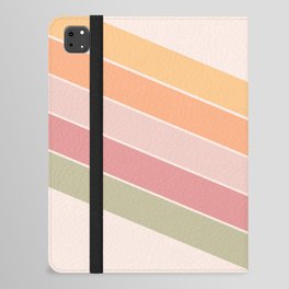 V - Pastel Minimalistic Colorful Retro Stripe Art Pattern iPad Folio Case