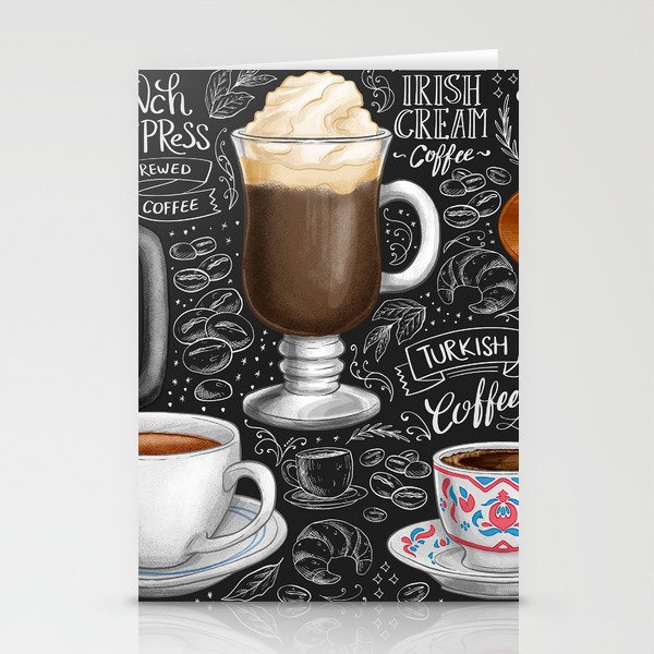 Coffee menu Stationery Cards