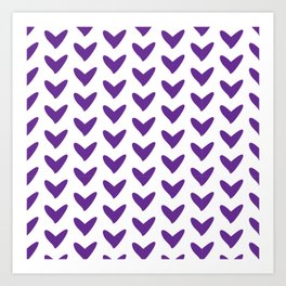 Purple hearts pattern Art Print