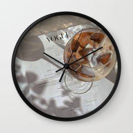 Ice Coffee Wall Clock | Pastel, Trend, Book, Painting, Drinks, Style, Oil, Glass, Watercolor, Acrylic 