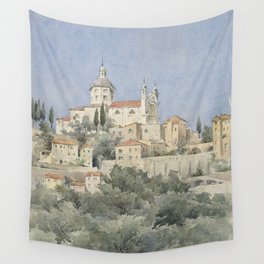 Church on a Hill Wall Tapestry