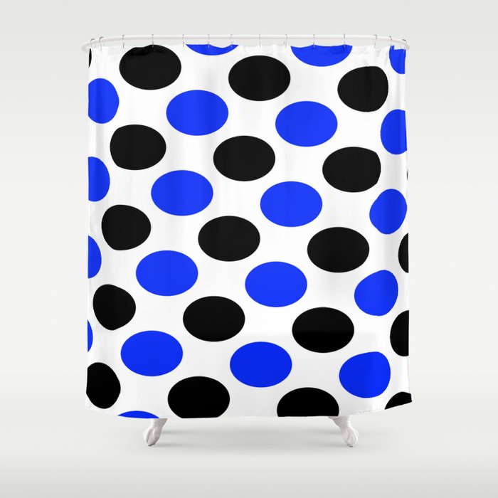 Black And Blue Shower Curtain By, Black And Blue Shower Curtain