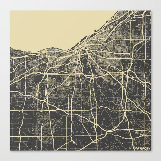 Cleveland map Canvas Print