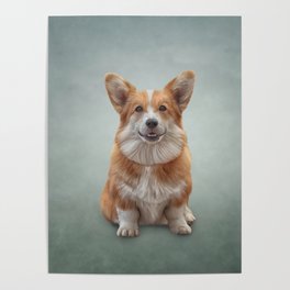 Drawing Dog breed Welsh Corgi 7 Poster