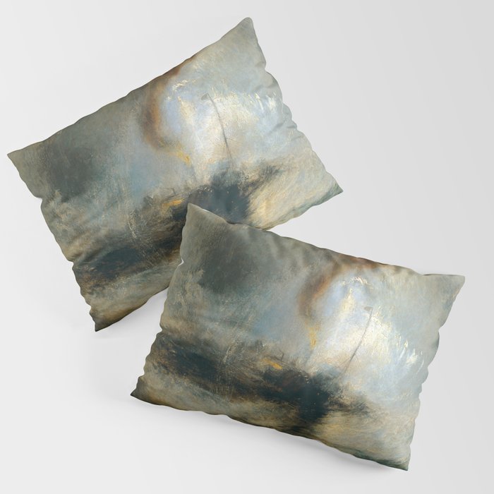J M W Turner Snow Storm Steam Boat Off A Harbour S Mouth Pillow Sham By Alexandra Arts Society6