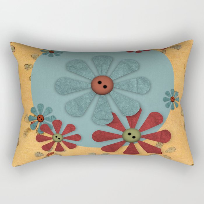 Country Flowers Rectangular Pillow