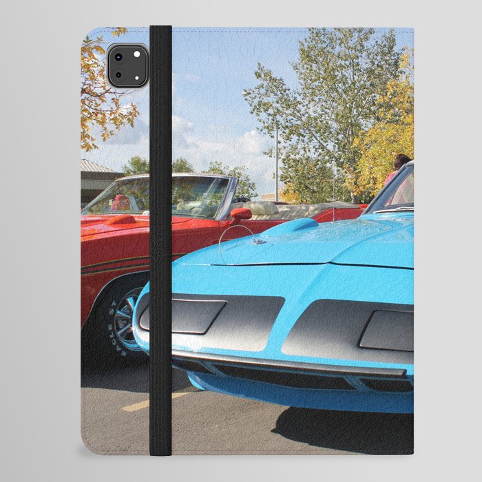 Vintage Superbird American Classic Muscle racing car transportation automobiles color photograph / photography B5 blue poster posters iPad Folio Case