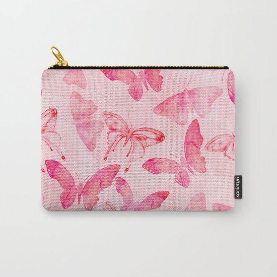 Pink pastel Butterflies allover pattern Carry-All Pouch